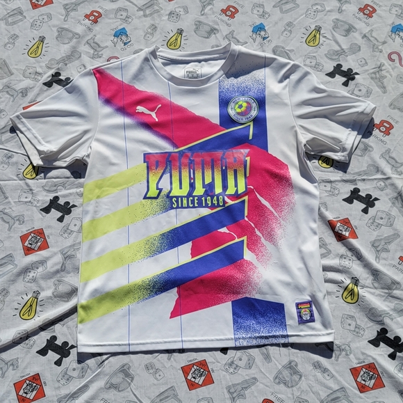 Puma Soccer Jersey Medium 90s Skater Hiphop Streetwear Graffiti Hype Oldschool - Picture 1 of 5